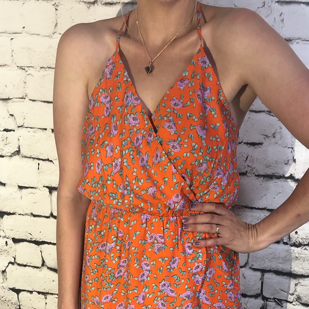 🆑CLOSING🆑Floral Dress Orange Purple - Picture 4 of 7